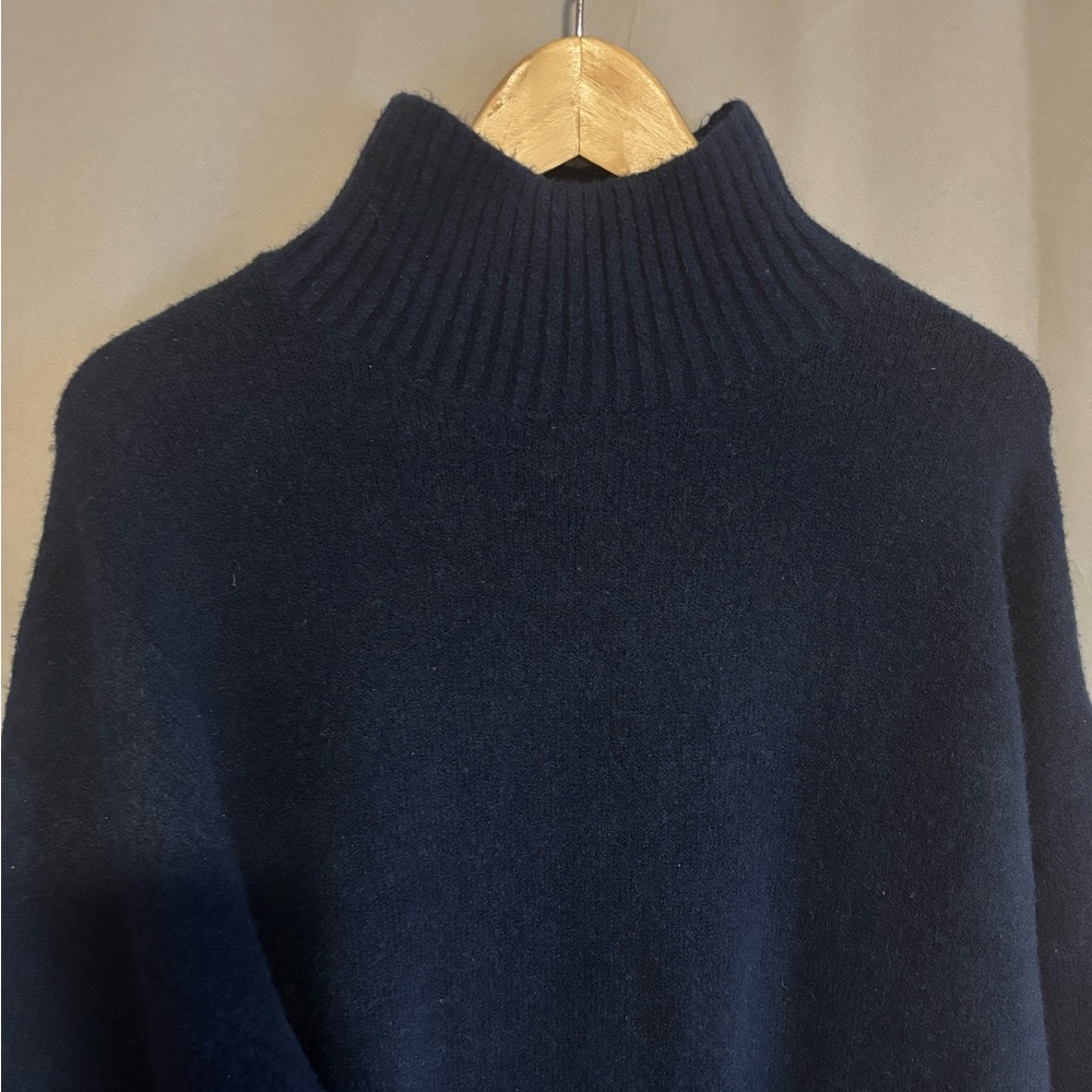 Zara Soft Funnel Neck Navy Blue Swearer Dress- size Small - Picture 3 of 6